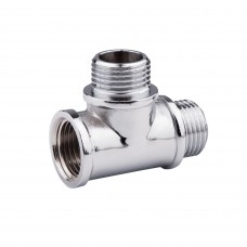 Тройник 1/2"Вх1/2"Нх1/2"Н SD Forte хромированный