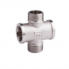 Крестовина 1/2Вх1/2Нх1/2Вх1/2Н Sandi Forte никелированная